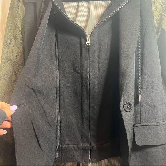 Fate Blazer Black with Green Snake Skin Sleeves and Black zip in hoodie size S - Picture 10 of 15